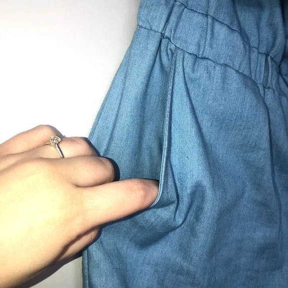 Chambray-style Strapless Jumpsuit - Picture 4 of 4